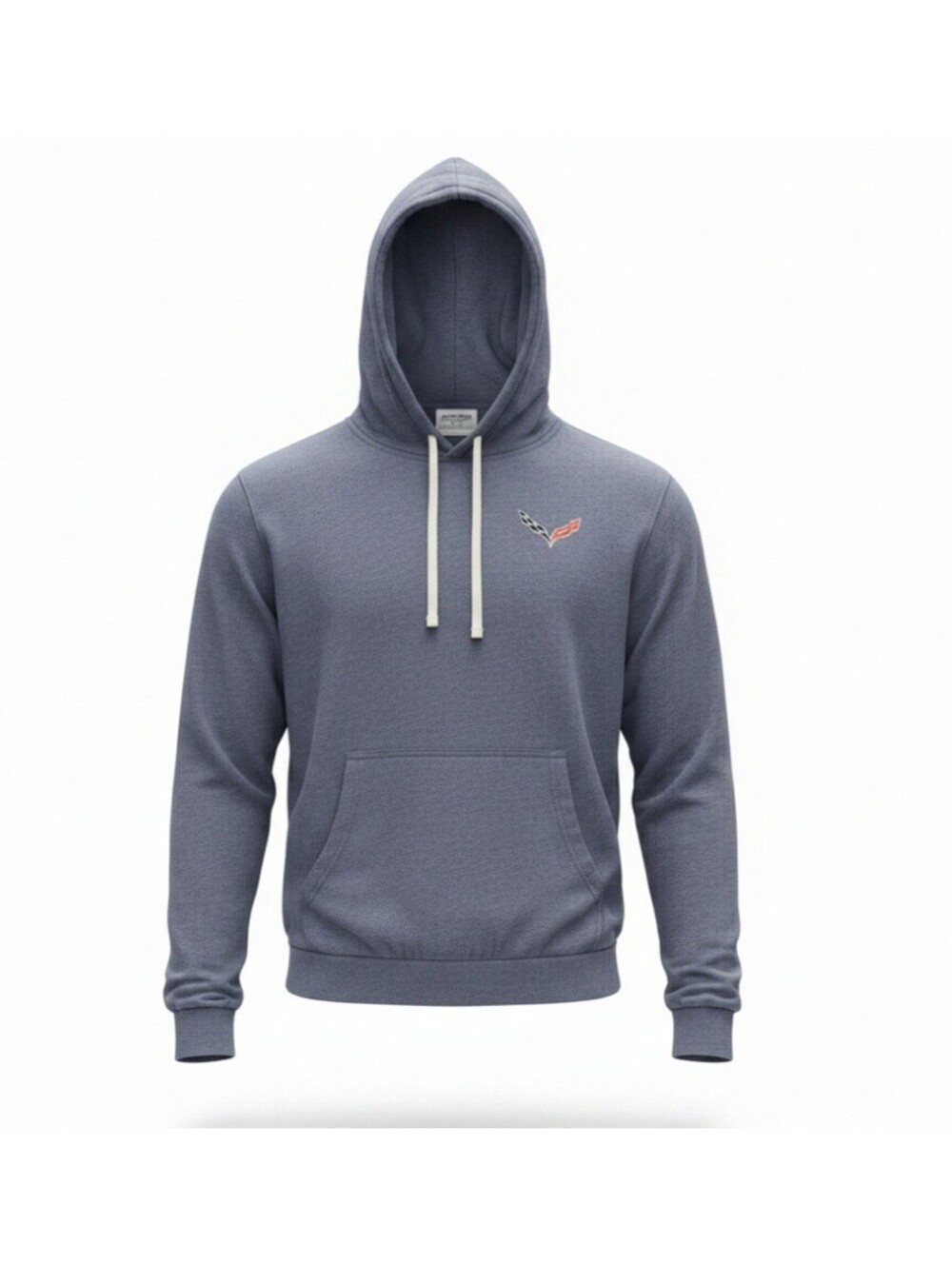 Chevrolet Corvette C7 Crossed Flags Pullover Hoodie Sweatshirt Gray Men’s M